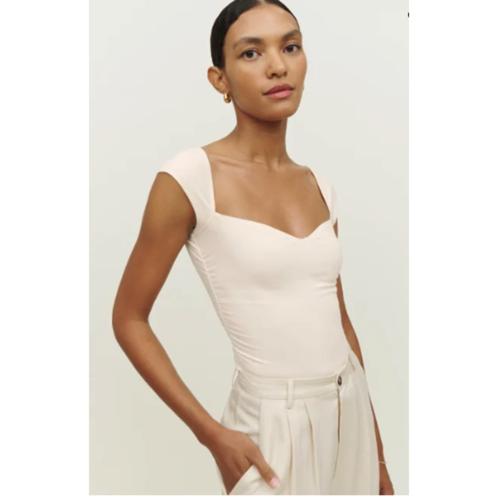 SOLD Reformation Lavinia Knit Top Ivory XL NWT